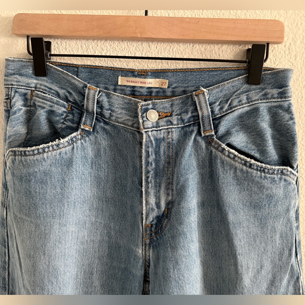 Women's Levi's 94 Baggy Wide Leg Jeans Size 27 - Picture 3 of 7
